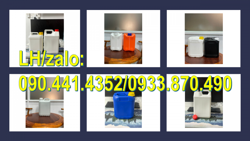 Can nhựa 5 lít đựng thuốc diệt côn trùng, can vuông 2 lít đựng hóa chất, can tròn 1 lít đựng chất lỏ