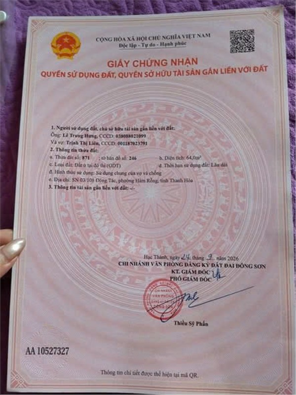 HOT HOT – CHÍNH CHỦ CẦN BÁN LÔ ĐẤT Số 03/108 Đông Tác (Phố Kết), P.Đông Thọ, TP.Thanh Hóa, Thanh Hóa