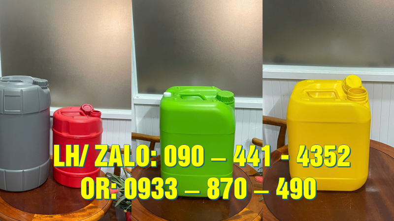 Thùng nhựa 25 lít đựng muối hóa học dạng loãng, can nhựa 20 lít đựng chất xúc tác phòng thí nghiệm 