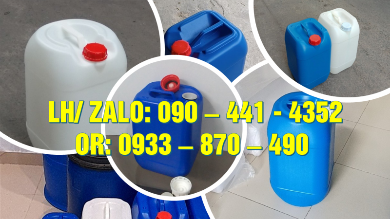 Thùng nhựa 25 lít đựng muối hóa học dạng loãng, can nhựa 20 lít đựng chất xúc tác phòng thí nghiệm 