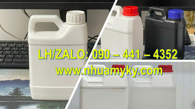 Vỏ can nhựa 2L đựng thuốc thủy sản, can nhựa 5 lít đựng hóa chất ngành xây dựng 