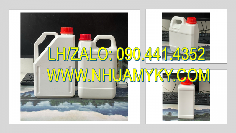 Can nhựa 2 lít đựng dung dịch làm sạch kênh gạch, can nhựa tròn 5 lít chất làm bóng bề mặt gỗ 
