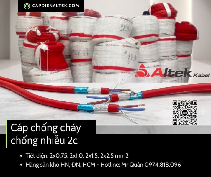 Cáp Chống Cháy Chống Nhiễu 2x1.0 Altek Kabel