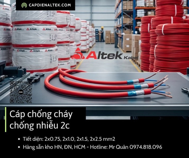 Cáp Chống Cháy Chống Nhiễu 2x1.0 Altek Kabel