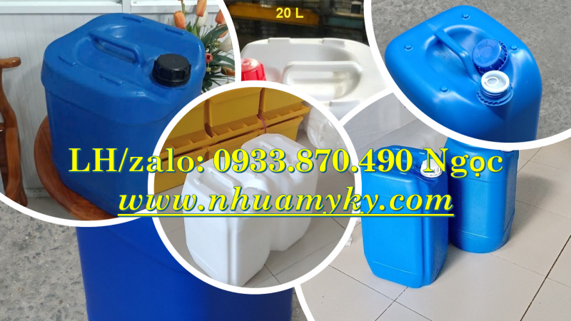 Thùng nhựa 30 lít giá rẻ, can vuông 25 lít, can nhựa 20 lít vuông xanh 