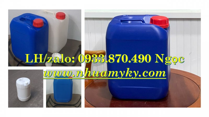 Thùng nhựa 30 lít giá rẻ, can vuông 25 lít, can nhựa 20 lít vuông xanh 