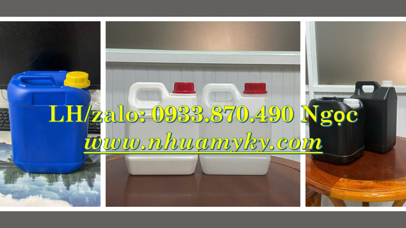 Can 1 lít đựng nước cốt, can nhựa 2 lít tròn, can 5 lít tròn đựng hóa chất công nghiệp 
