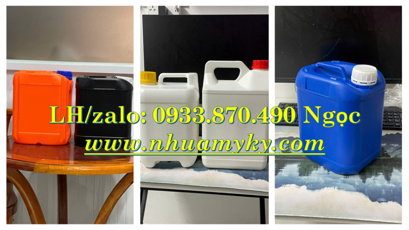 Can 1 lít đựng nước cốt, can nhựa 2 lít tròn, can 5 lít tròn đựng hóa chất công nghiệp 