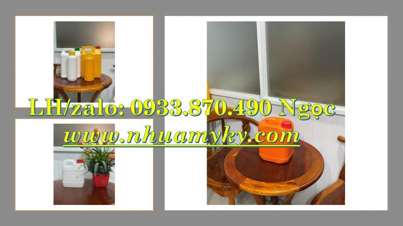 Can nhựa 0.5 lít, vỏ can nhựa 1 lít vuông, can nhựa 2 lít đựng hóa chất, can nhựa 5 lít giá rẻ