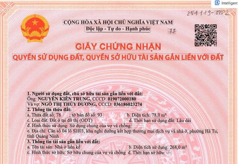 Chính chủ cần bán gấp căn nhà liền kề nằm ngay trên trục chính đắc địa nhất dự án Khe Cá