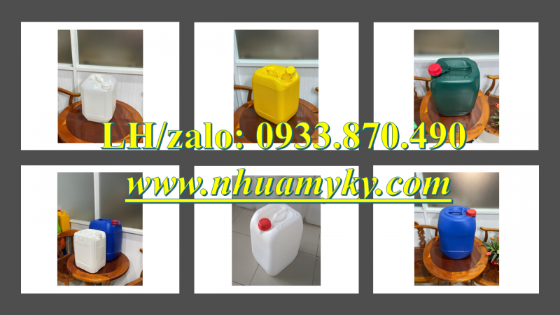 Can nhựa 30 lít đựng chất thải y tế, can nhựa 25 lít đựng thuốc nhuộm, can nhựa 20 lít màu vàng 