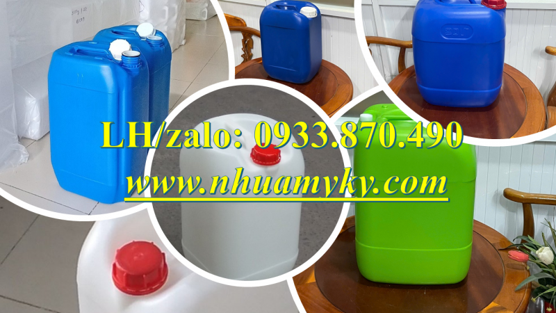 Can nhựa 30 lít đựng chất thải y tế, can nhựa 25 lít đựng thuốc nhuộm, can nhựa 20 lít màu vàng 