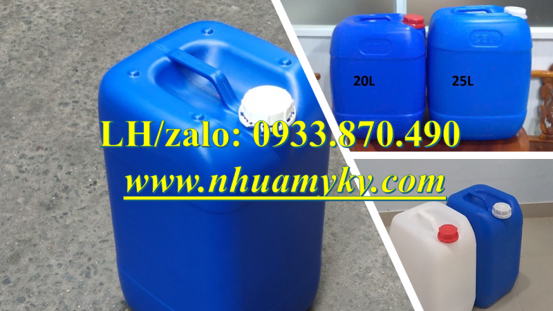 Can nhựa 30 lít đựng chất thải y tế, can nhựa 25 lít đựng thuốc nhuộm, can nhựa 20 lít màu vàng 