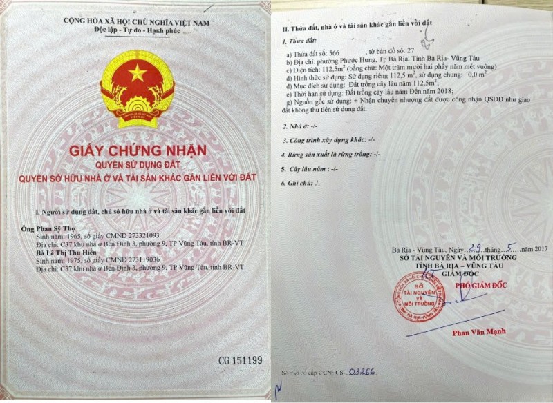 ĐẤT PHƯỚC HƯNG ĐẸP – GIÁ ĐẦU TƯ  – CHÍNH CHỦ CẦN BÁN Tại Phường Phước Hưng, TP Bà Rịa, Bà Rịa Vũng