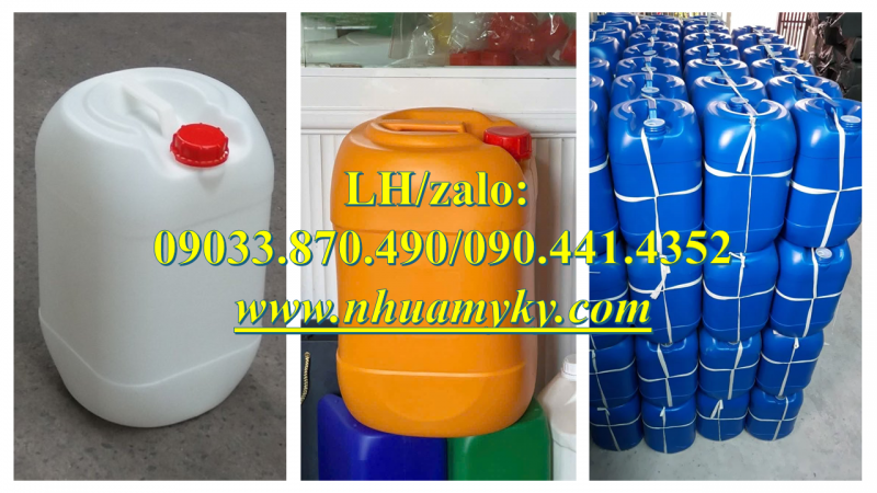 Thùng nhựa 25 lít đựng nhiên liệu động cơ, can nhựa 20 lít màu trắng trong, can nhựa 10 lít nắp thoá