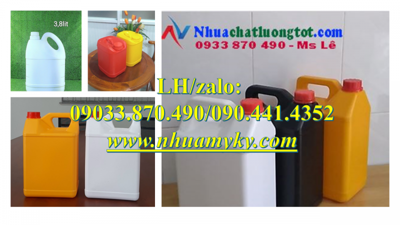 Can nhựa 2 lít đựng hóa chất có màng seal, bình nhựa 1L vuông, can nhựa 5L đựng kiềm thổ 
