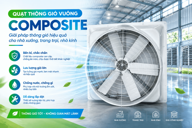 Quạt thông gió vuông composite