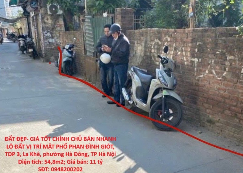 ĐẤT ĐẸP- GIÁ TỐT CHÍNH CHỦ BÁN NHANH LÔ ĐẤT VỊ TRÍ MẶT PHỐ PHAN ĐÌNH GIÓT, phường Hà Đông, TP Hà Nội