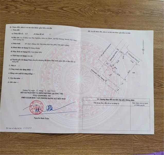 ĐẤT VEN BIỂN ĐẸP – BÁN GẤP– CHÍNH CHỦ CẦN BÁN 2 LÔ ĐẤT TẠI Xã Triệu Vân, H.Triệu Phong, Quảng Trị