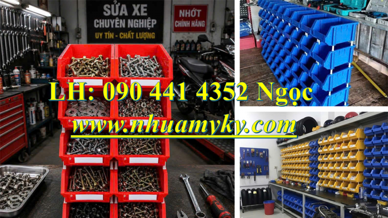 Khay nhựa A5 đựng linh kiện, kệ nhựa A6 đựng dụng cụ, khay nhựa A8 đựng ngũ kim ốc vít 