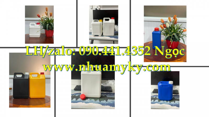 Can 5 lít màu đen, can đựng hóa chất nguy hiểm 2 lít, can 1 lít đựng hóa chất thí nghiệm 