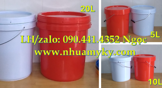 Vỏ thùng sơn 30 lít tròn, sản xuất vỏ thùng đựng sơn 22 lít, thùng đựng sơn nhựa 20 lít dày