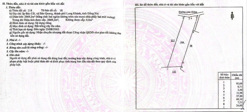 BÁN ĐẤT 2.068M² TẠI BẢO VINH, LONG KHÁNH – GIÁ TỐT