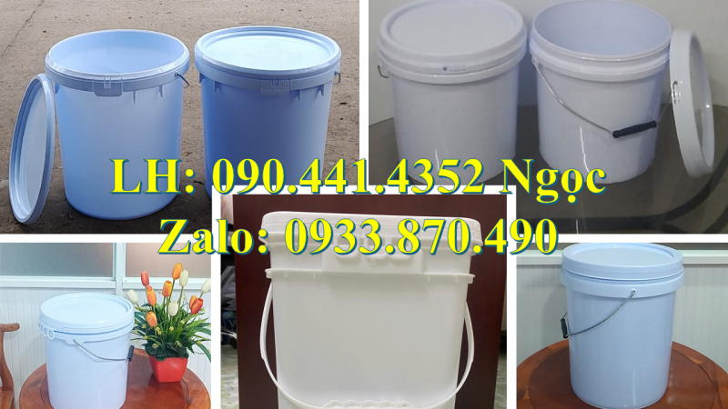 Thùng sơn nhựa 5 lít màu đỏ, thùng sơn 6 lít quai nhựa, vỏ thùng nhựa 10 lít đựng sơn nhám 