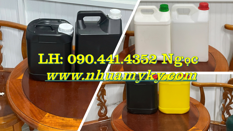 Can nhựa 2 lít đựng chất xơ, can nhựa 5 lít đựng xenlulozơ, can nhựa 1 lít đựng đường guclozơ 