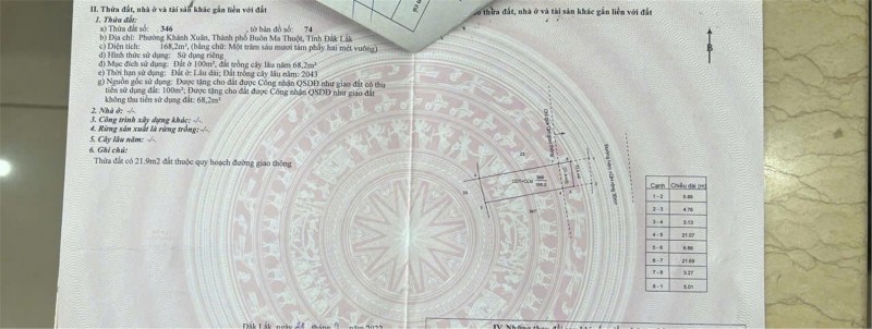 ĐẤT ĐẸP- GIÁ TỐT CHÍNH CHỦ BÁN NHANH LÔ ĐẤT VỊ TRÍ ĐẮC ĐỊA tại tp Buôn Ma Thuột tỉnh Đắk Lắk