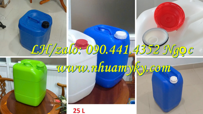 Vỏ can nhựa 30 lít nắp garenti thoát khí, thùng nhựa 20L đựng đường fructo, can nhựa 10L đựng xăng