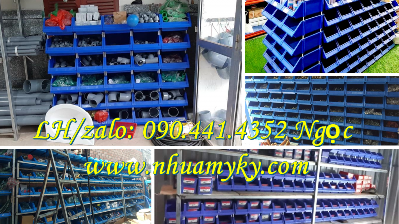 Kệ nhựa đựng phụ tùng sữa chữa, khay nhựa đựng linh kiện lắp ráp, khay nhựa đựng đinh ốc vít 