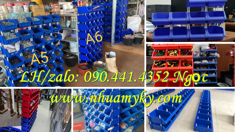 Kệ nhựa đựng phụ tùng sữa chữa, khay nhựa đựng linh kiện lắp ráp, khay nhựa đựng đinh ốc vít 
