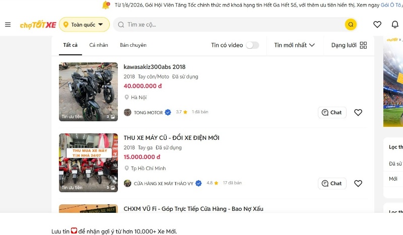 Chợ xe máy cũ giá rẻ
