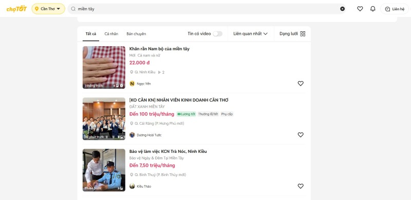 Đăng tin rao vặt tại miền Tây