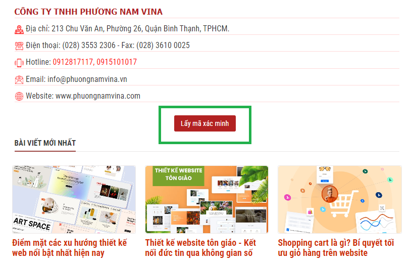 Hướng dẫn lấy mã xác minh