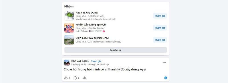 Kênh rao vặt xây dựng