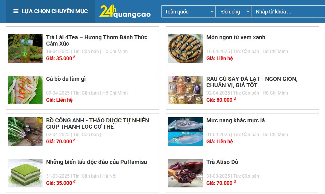 Mua bán rao vặt nông sản Mua bán rao vặt nông sản