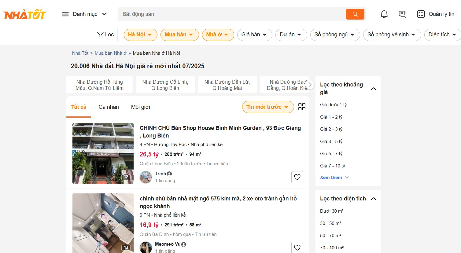 Mua nhà đất Hà Nội