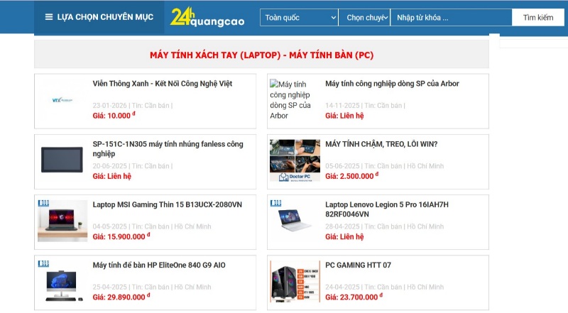 Rao vặt máy tính giá rẻ