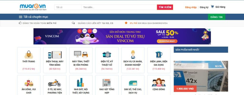 Web rao vặt đồ cũ online