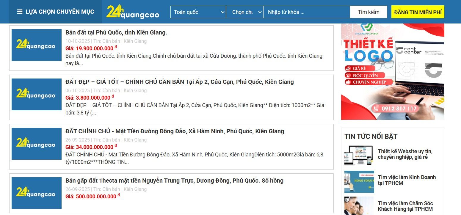 Website rao vặt Phú Quốc Website rao vặt Phú Quốc