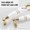 Tay nắm tủ hợp kim cao cấp phối sứ trắng NK298 | Zalo 0901 196 552