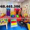 Bộ cầu trượt khối nhà trẻ em, nhà leo cầu trượt trẻ em