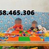 Bàn lego trẻ em bằng gỗ, bàn chơi lego trẻ em