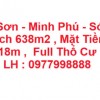 LÔ ĐẤT VỊ TRÍ ĐẸP CẦN BÁN NHANH lô đất vị trí tại xã Minh Phú huyện Sóc Sơn, Tp HN