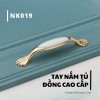 Tay nắm tủ phối sứ trắng cao cấp NK019 | Zalo 0901 196 552