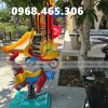 Nhà banh sắt trẻ em lục giác có mái che ngoài trời, thú nhún trẻ em