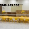 Kệ gỗ cao su mầm non, bàn gỗ mầm non nhiều mẫu