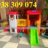 Bộ cầu trượt 2 mái nhà ,Bộ nhà leo cầu trượt 2 khối BCT